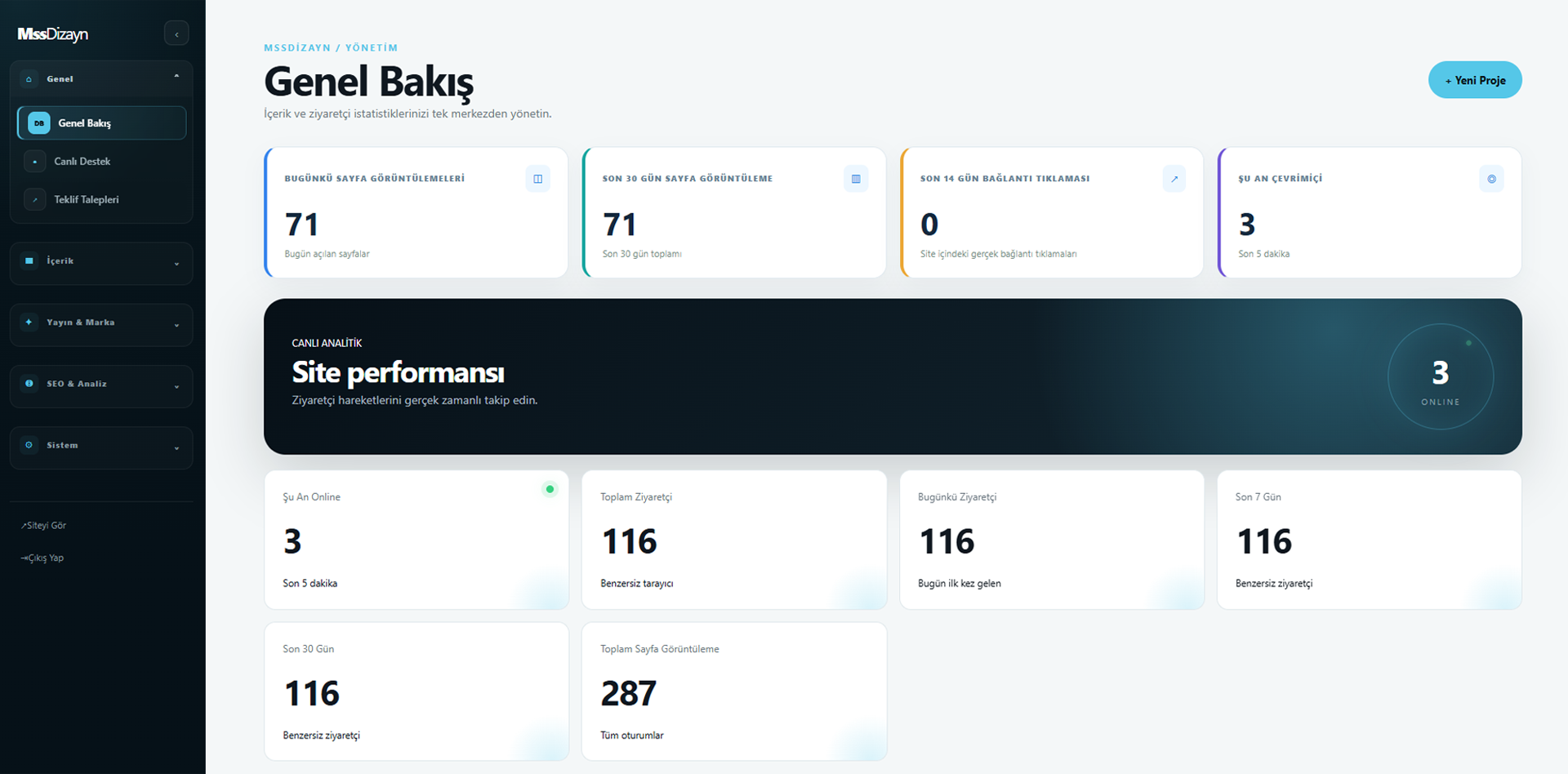 Özel web geliştirme içerik yönetimi seçeneği